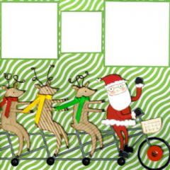 Christmas Scrapbook Kit “Christmas Santas” 6 Page Kit