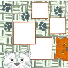 Cat Scrapbooking Kit “Cat Lovers” 6-Page Kit